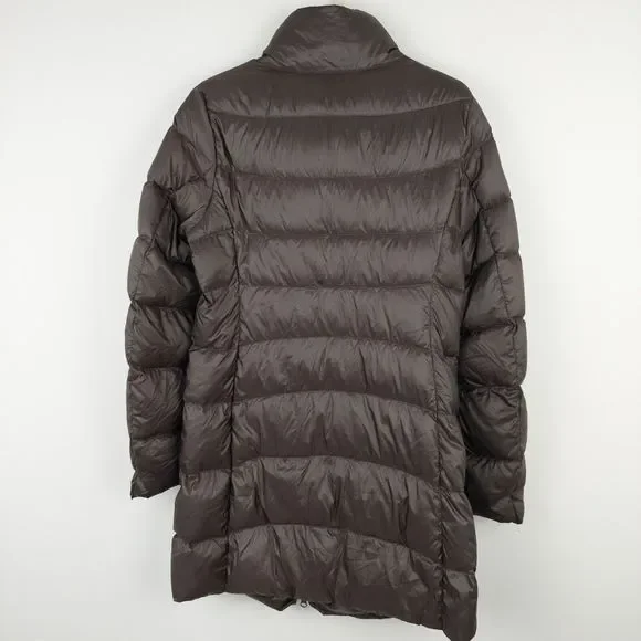 Uniqlo Dark Brown Ultra Light Down Jacket Coat Size Small Approx UK 8 - Picture 13 of 16